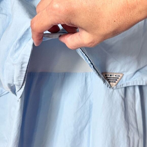 Columbia PFG Bahama II LS Button Up Shirt Mens XXL Blue‎ Performance - Picture 6 of 12